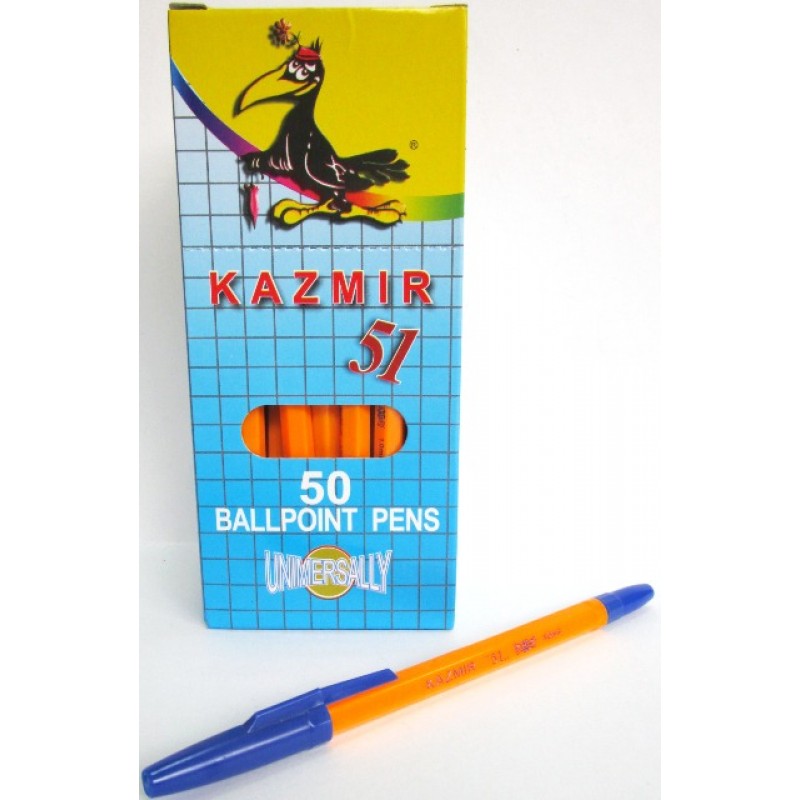 Ручка KAZMIR шариковая  KZ-51 синяя (50шт/уп)